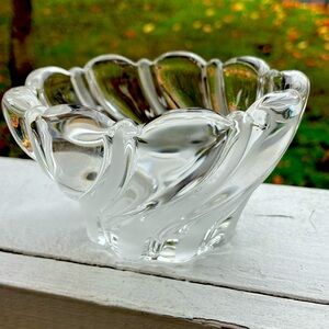 Mikasa Made in Germany Peppermint Frost Swirl Crystal Small Votive Bowl 4"